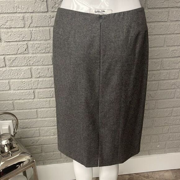 Rene’ Lezard Women Gray 100% Cashmere Pencil Skirt Size 8 - Picture 2 of 4
